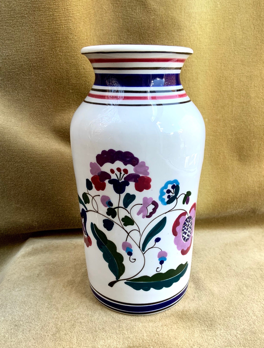 Vintage Hand Painted Vase Made in Greece Etsy