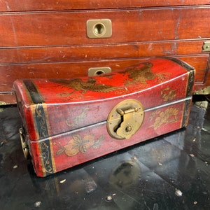Vintage Japanese Style Richly Decorated Writers Box With Hinged ...
