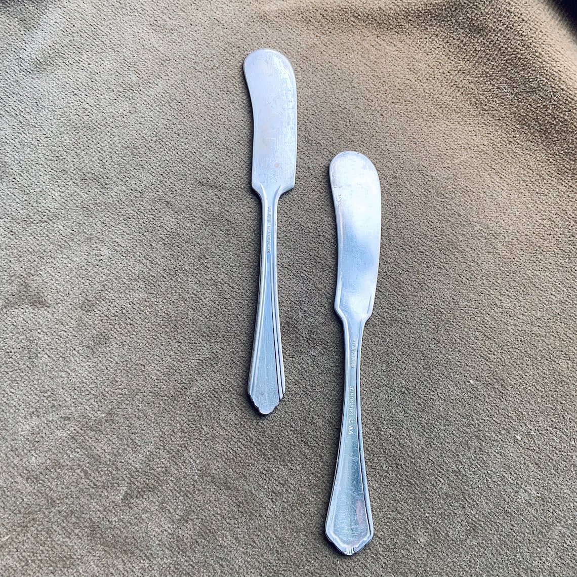 Antique Silver Plated Butter Knives Etsy