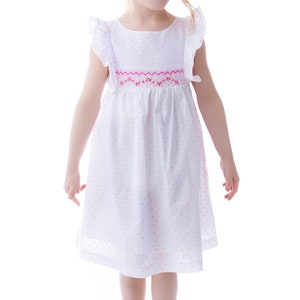 Girls Pin Dot Smocked Angel-sleeve Dress Casual Easter - Etsy