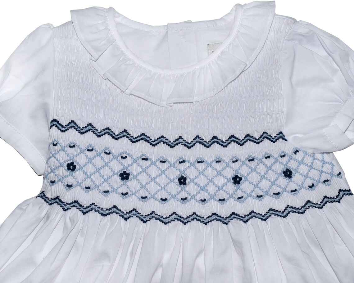 Signature Smocked Girls Playsuit- White
