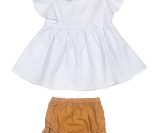 Summer Sundress White Cotton Dress & Bloomers