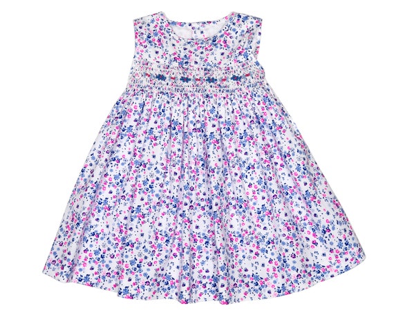 Purple Floral Smocked A-line Dress Infant Toddler & Girls - Etsy