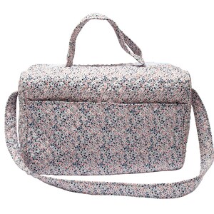 Luiertas Tote Bag Stijlvolle reistas Boekentas Luier, Bloemenprint Katoen - Set van 2 stuks Grote en kleine luiertas