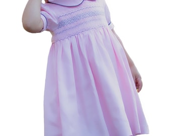 Petite fille Main Smocked Liberty Robe Rose Robe