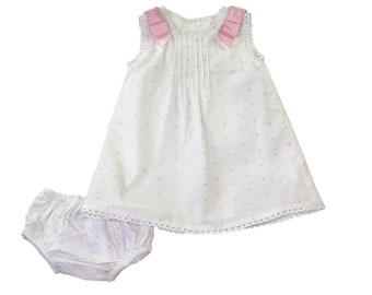 Newborn Baby Girl Coming Home Outfit Set White Christening Baptism Dress Size 0-3 Months