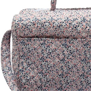 Wickeltasche Tote Bag Stilvolle Reise Geldbörse Satchel Windel, Blumendruck Baumwolle - Set 2 Stück Große und Kleine Wickeltasche Bild 8