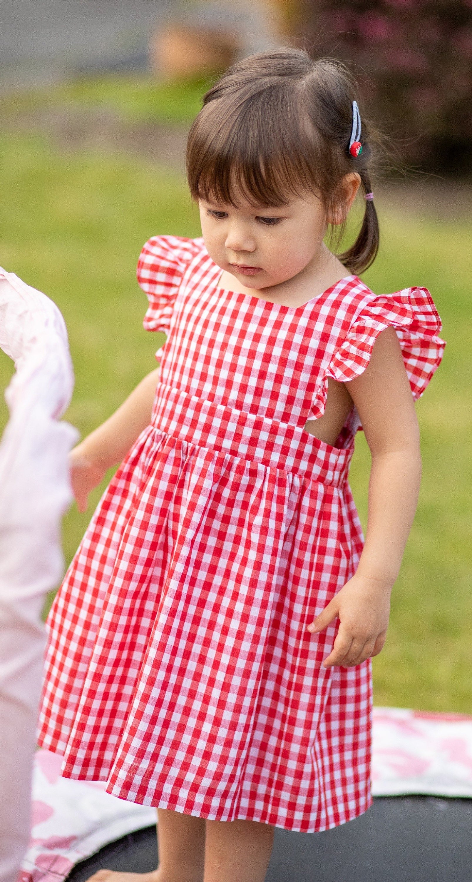 red gingham dress