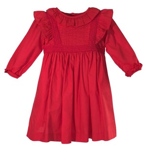 Little Girl Dress in Red Toddler Dress Girl's Boho Dress Red Toddler Dress Toddler Dress With Lace Baby Birthday Dress image 8