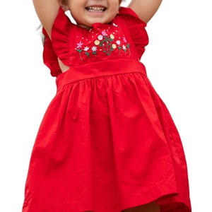 Kids Black/Red Sultana Embroidered Dress main image 1