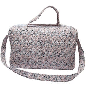 Wickeltasche Tote Bag Stilvolle Reise Geldbörse Satchel Windel, Blumendruck Baumwolle - Set 2 Stück Große und Kleine Wickeltasche Bild 2