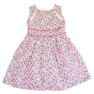 Red & Blue Floral Sleeveless Casual Summer Sundress A-Line Dress