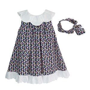 Baby Girls Floral Spring Summer Hand Smocked Dresses + Headband Set