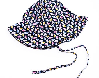 Hat for baby girl Kids Toddler Girls Wide Brim Summer Play Hat Cotton Baby Hat with Chin Strap infant Sun Hat