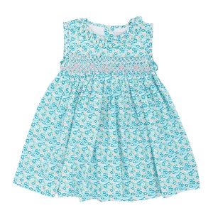 Floral Hand Smocked Girls Liberty Dress | Portrait Dress | Beach Wedding Dress | Twirl Dress | Spring Dress | Ruffle Dress | Summer Dress
