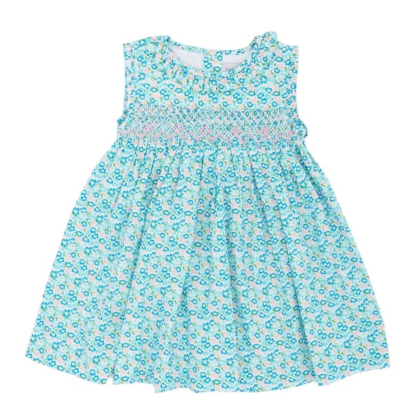 Floral Hand Smocked Girls Liberty Dress | Portrait Dress | Beach Wedding Dress | Twirl Dress | Spring Dress | Ruffle Dress | Summer Dress