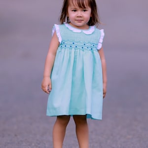 Hand Smocked Angel Dress in 100% Cotton for Party Casual Dress