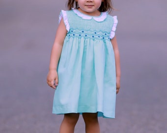 Hand Smocked Angel Dress in 100% Cotton for Party Casual Dress