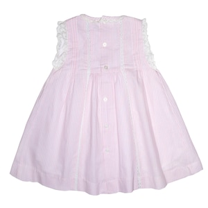 Little Toddler Girl's Hand Smocked Dress in Cotton Seersucker Baby Princess Dress for Easter image 3