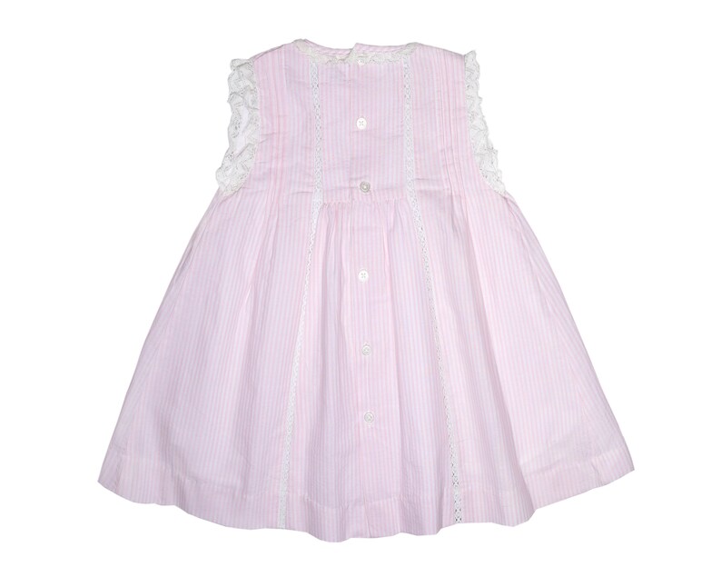 Little Toddler Girl's Hand Smocked Dress in Cotton Seersucker Baby Princess Dress for Easter image 3