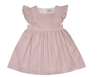 Angel-Sleeve Linen Dress - Infant, Toddler and Girls