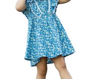 Little girl's Lace Dress Soft Floral Cotton Dress