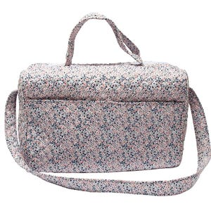 Diaper Bag Tote Bag Stylish Travel Purse Satchel Diaper, Floral Print Cotton - Set of 2 pieces Large and Small Diaper Bag