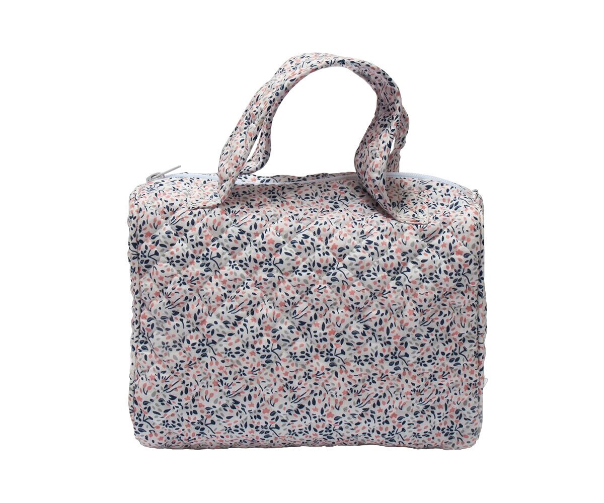 Diaper Bag Tote Bag Stylish Travel Purse Satchel Diaper, Floral Print Cotton - Small Diaper Bag