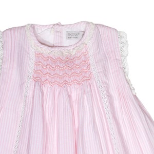 Little Toddler Girl's Hand Smocked Dress in Cotton Seersucker Baby Princess Dress for Easter image 4