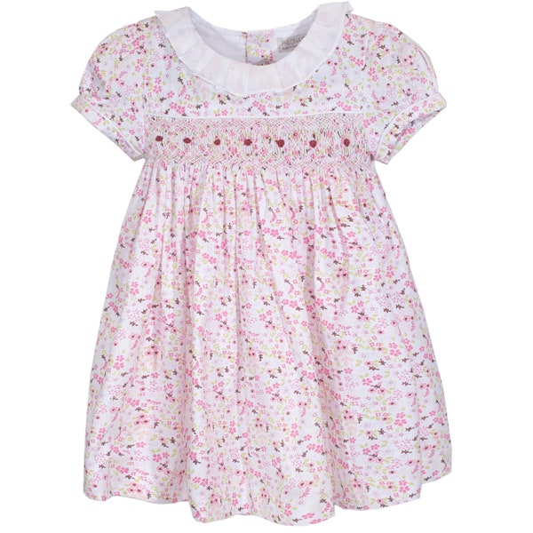 Girls Watercolor Print Smocked Back Trumpet Dress main image 0