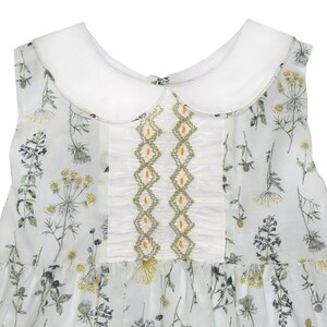 Wimbledon Stripe Hand Smocked Peter Pan Collar Two Piece Set in Green (18mths-6yrs)
