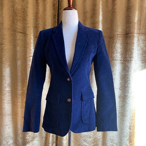 Vintage Corduroy Blazer, Navy Blue,