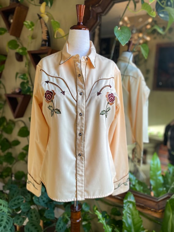 Vintage Western Shirt Button Up Pearl Snaps Panhandle Slim