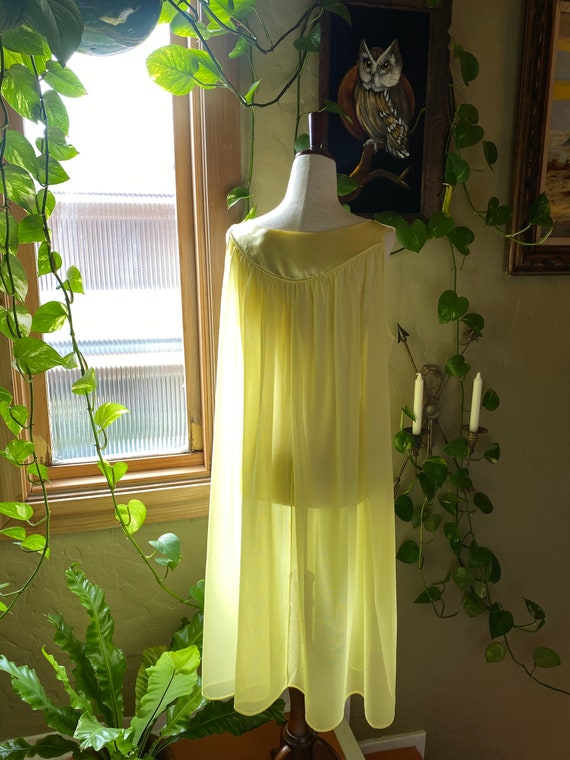 Vintage Canary Yellow Nightgown, 1950s 1960s, Sle… - image 4