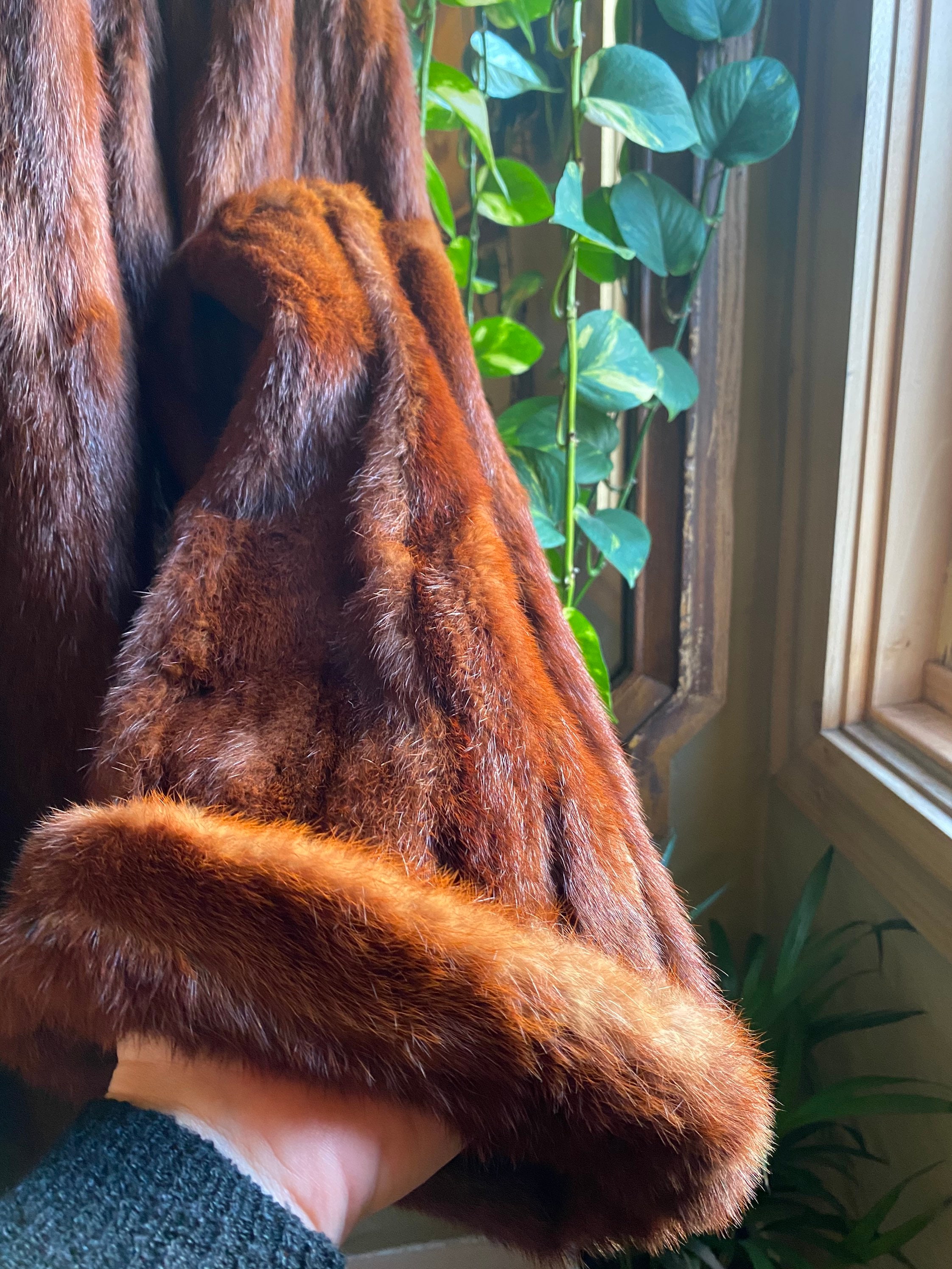 1940's Benton Furs Genuine Real Marmot Fur Coat | Rich Cognac