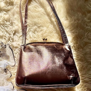 Vintage Bronze Handbag, 1970’s Shoulder Bag