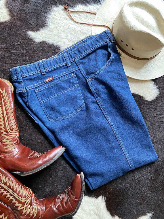 Men’s Vintage Wrangler Jeans , Soft Dark Wash Size