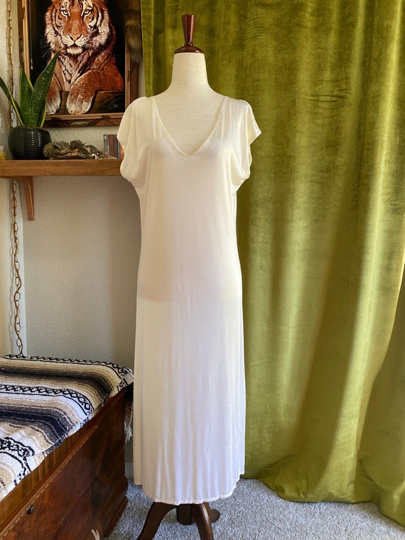 Vintage Slip Dress, Nightgown, 1970s 1980s, Solid 