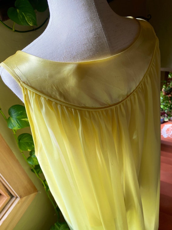 Vintage Canary Yellow Nightgown, 1950s 1960s, Sle… - image 6