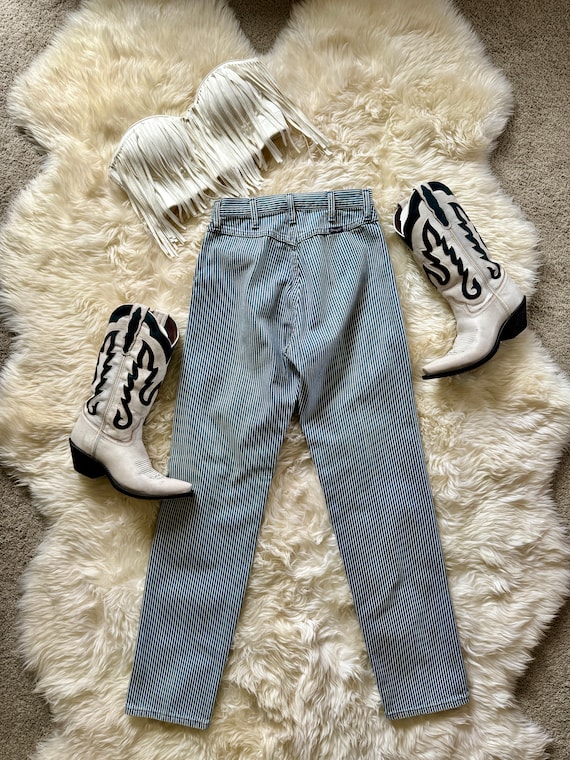 Vintage Wrangler Striped Jeans, High Waist, Weste… - image 2