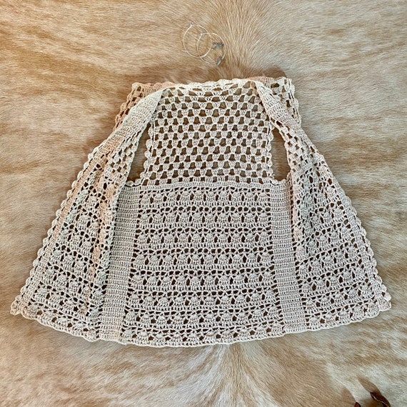 Vintage Macrame Vest | Ivory | Open | Size S - M - image 3