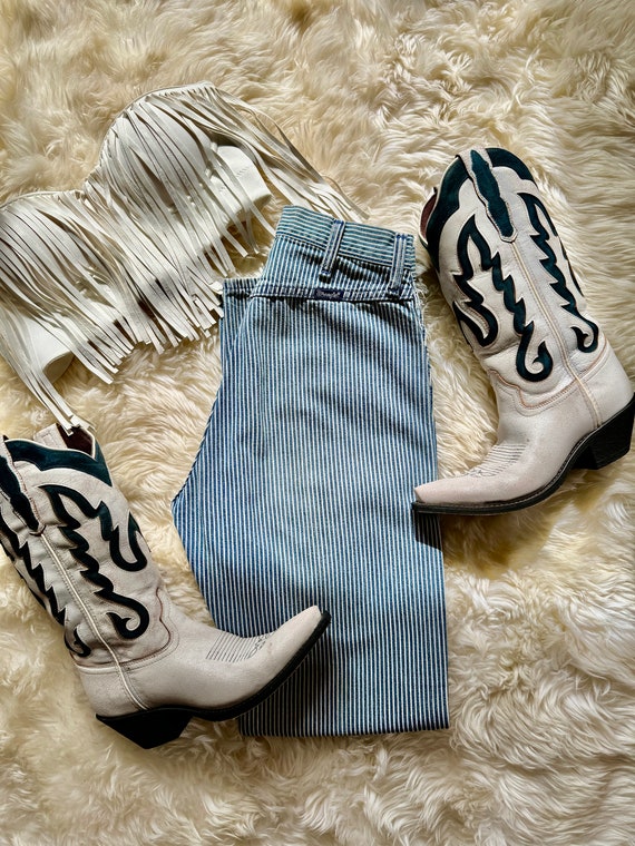 Vintage Wrangler Striped Jeans, High Waist, Weste… - image 1