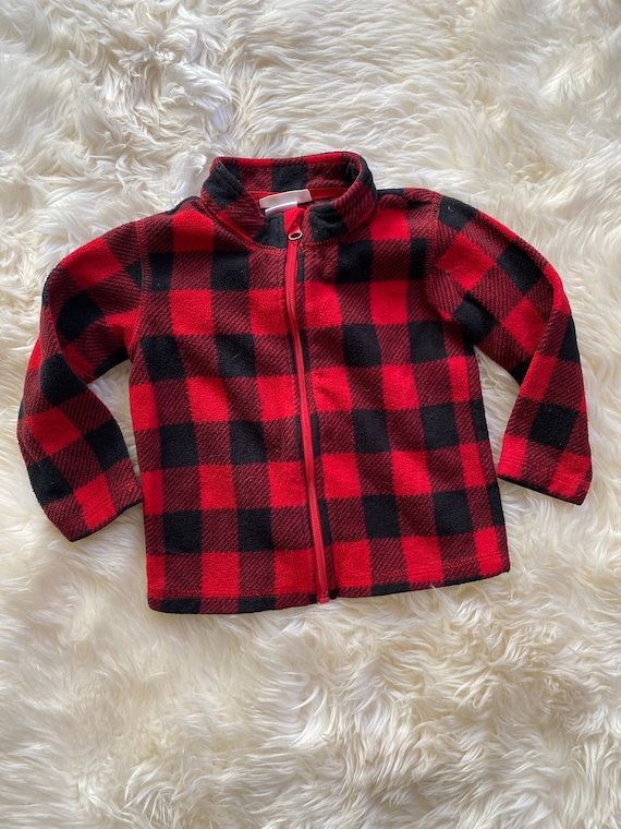 Vintage kids Jacket | Plaid Red &Black | Toughskin