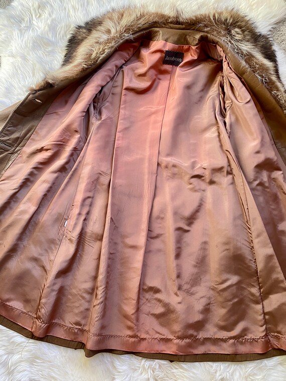 Vintage Trench Coat, Ultra Plush Fox Fur Collar, … - image 10