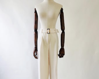 Pantalones blancos estilo vintage Y2K - Talla estadounidense: mediana