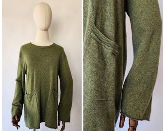 vintage 1990's olive green Masai knit women's sweater - x large