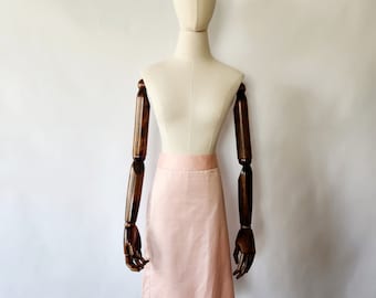 Falda de algodón rosa satinado de J Crew de segunda mano, años 2000/año 2000, talla mediana