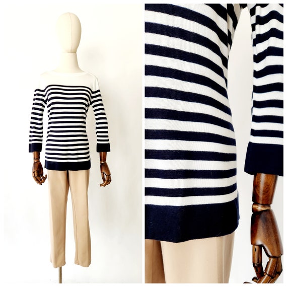 vintage Y2K nautical blue and white Tommy Hilfige… - image 1