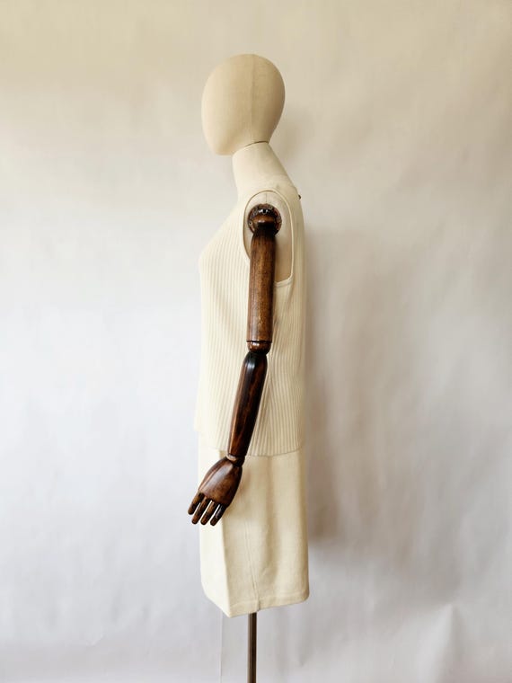 1990s St John Collection by Marie Gray cream two piec… - Gem