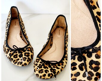 vintage Y2K leopard / ballerina flats / ballet shoes - Lands' End US size 10B / UK size 8